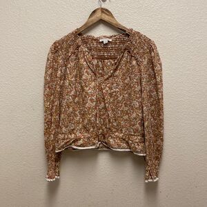 American Eagle Floral Cottagecore Blouse Large